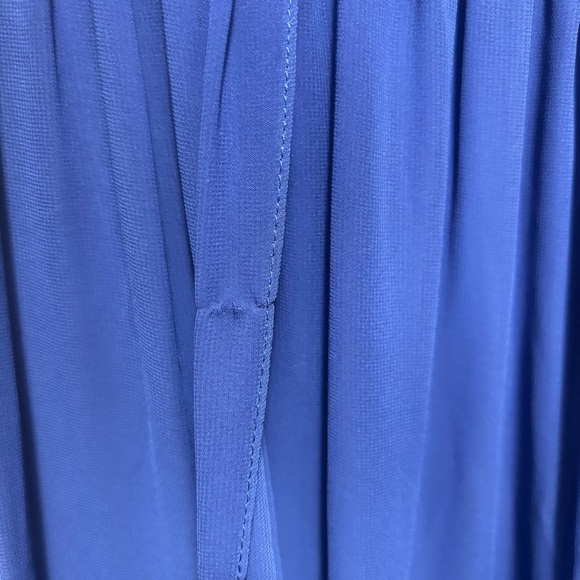 Bari Jay Strapless Blue Rhinestones Chiffon Maxi Ball Gown Dress Size 8 - Picture 3 of 7